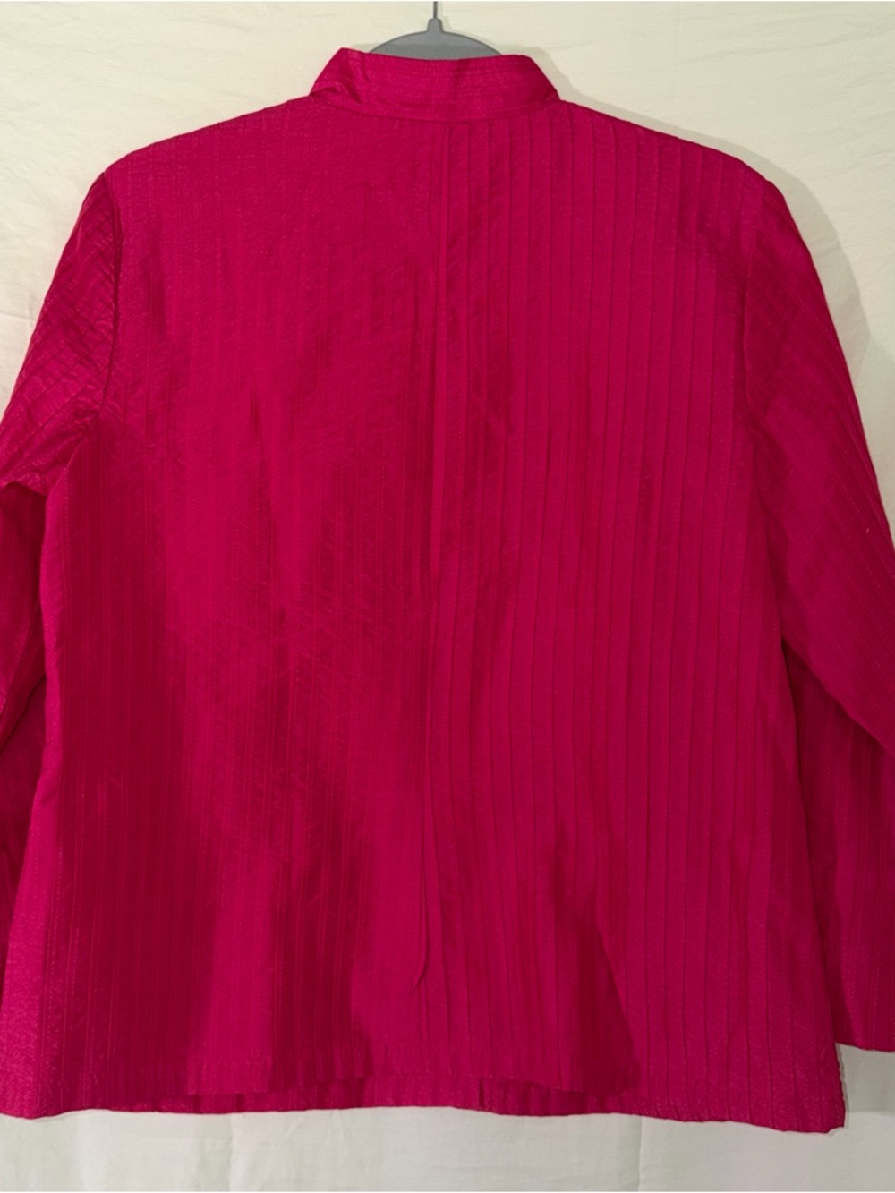 Chico's Raspberry Pink Button-Front Collared Blouse - Picture 3 of 3
